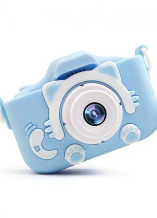 Цифровий дитячий фотоапарат gm 20 котик блакитний + ігра1 фото