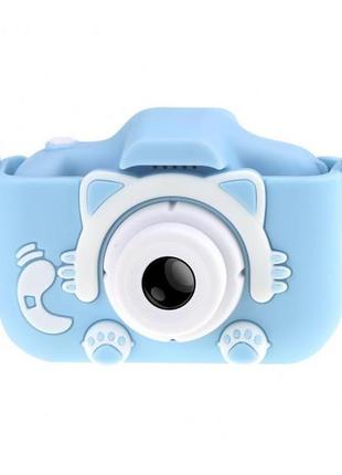 Цифровий дитячий фотоапарат gm 20 котик блакитний + ігра2 фото