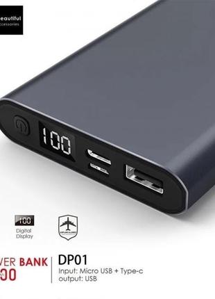 Powerbank denmen  повер банк павербанк на 10000 dp01  led дисплей