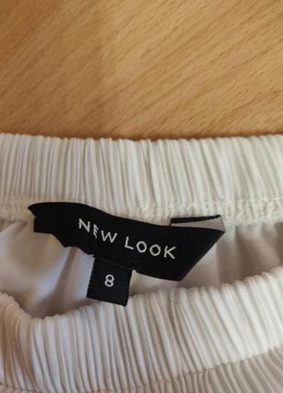 Лёгкая юбка карандаш белая с мелкой плиссировкой new look3 фото