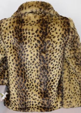 Брендовая леопардовая демисезонная шуба полушубок с карманами redherring акрил2 фото