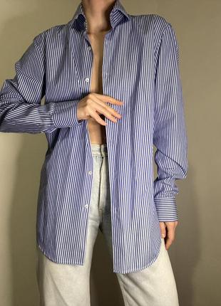 Бавовняна сорочка hugo boss сорочка в полоску в смужку сорочка оверсайз блузка блуза коттон1 фото