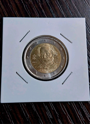 Пам'ятна монета італії 2 евро джузеппе верді 2013 рік