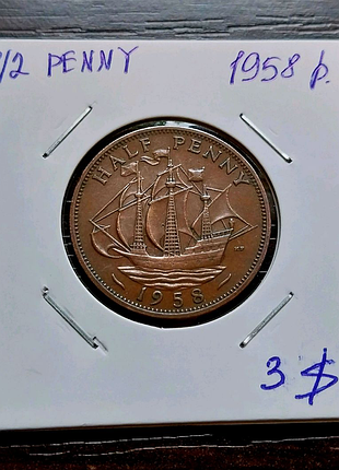 1/2 пенні англія 1958 року