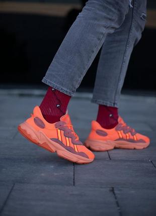 Мужские кроссовки adidas ozweego neon orange