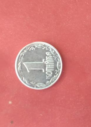 Монета 1 копійка україна як нова, і 2 копійки алюміній.1 фото