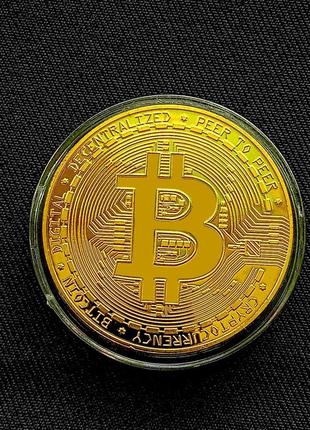 Продам bitkoin (биткоин), сувенірну монету в футлярі3 фото