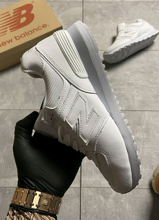 New balance 574 white leather (белый)3 фото