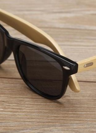 Сонцезахисні окуляри з бамбуковими дужками1 фото