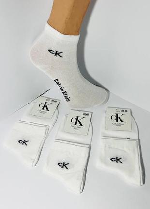 Демісезонні шкарпетки 12 пар бавовна calvinklein туреччина розмір 36-40 білі1 фото