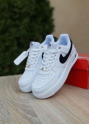 Nike air force 1 af-1 82 white black logo5 фото