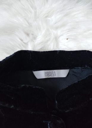 Блузка marks & spencer женская черная бархат3 фото