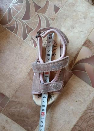 Босоніжки для дівчинки 18 см шкіряні сандалі з натуральної шкіри літні взуття босоножки9 фото