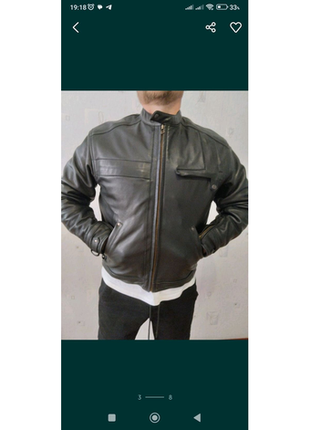 Продам шкіряну куртку( байкерська soubirac)3 фото