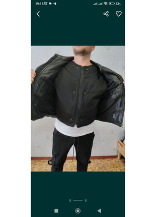 Продам шкіряну куртку( байкерська soubirac)8 фото