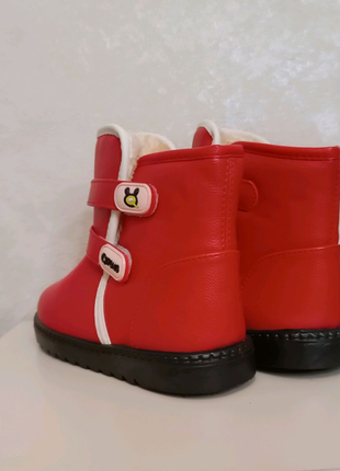 Нові червоні черевики чобітки черевички. зима теплі 35-й розмір5 фото