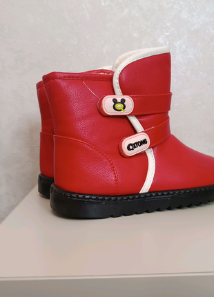 Нові червоні черевики чобітки черевички. зима теплі 35-й розмір6 фото