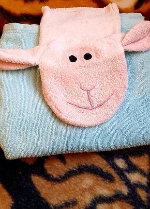 Полотенце флисове + варежка