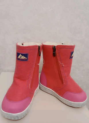 Нові черевики чобітки теплі зимові рожеві 25-й розмір
