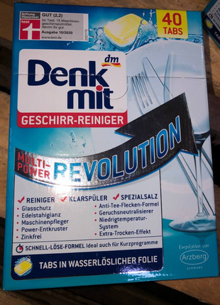 Неорганічне таблетки для посудомийки denkmit multi-power revoluti5 фото