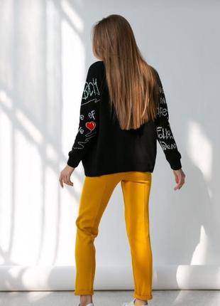 Женские желтые брюки со стрелками полной длины2 фото