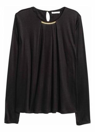 Футболка-лонгслив с украшением для женщины h&m 182930373 s черный