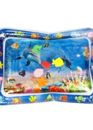 Дитячий водяній килимок акваріум з рибками розвиваючий 65х45см