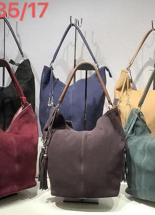 Жіноча замшева сумка в кольорах1 фото