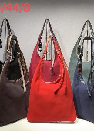Жіноча замшева сумка в кольорах1 фото