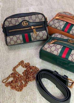 Сумка на пояс крос боді gucci гуччі бананка, поясні сумки2 фото