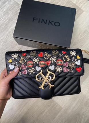 Жіноча брендова сумка pinko love bag пінко чорна