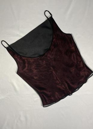 Майка чорний + винний , на тонких бретелях з биссером . нова (сток )