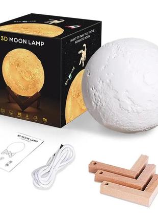 Led лампа місяць 15 см| moon lamp | нічник місяць на підставці7 фото