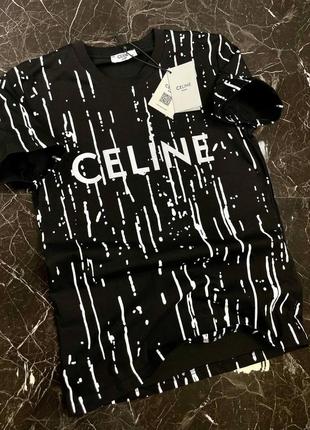 Чоловіча футболка чорно біла celine