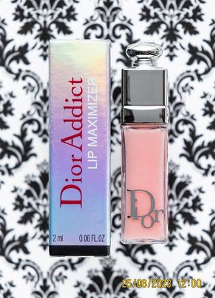 Блиск плампер для збільшення об'єму губ christian dior addict plumping lip gloss maximizer 001 pink