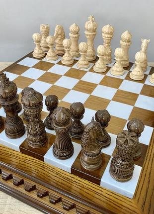 Ексклюзивні шахові фігури "elegant classic" з деревини клена11 фото