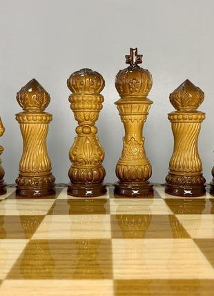 Шахові фігури "elegant classic" колір омбре+чорна патина5 фото