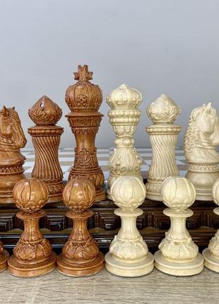 Шахові фігури "elegant classic" з деревини клена2 фото