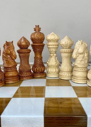 Шахові фігури "elegant classic" з деревини клена3 фото