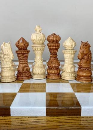 Шахові фігури "elegant classic" з деревини клена4 фото