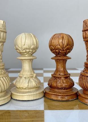 Шахові фігури "elegant classic" з деревини клена7 фото