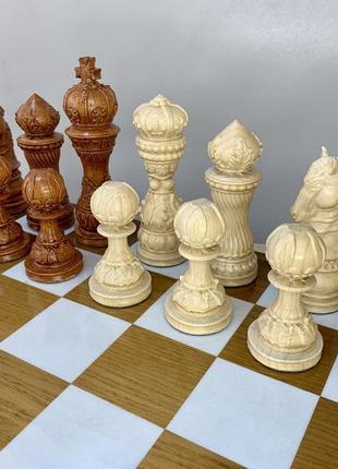Шахові фігури "elegant classic" з деревини клена8 фото