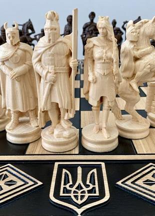 Набір: шахова дошка "зірка життя" та фігури "лицарі & козаки"7 фото