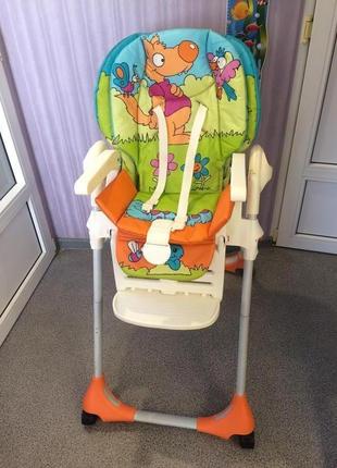 Стільчик для годування chicco polly 2 в 1 wood friends