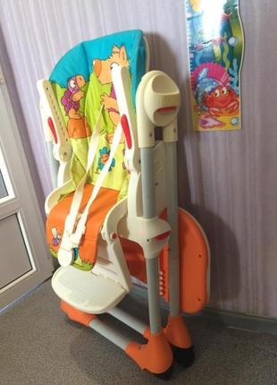Стільчик для годування chicco polly 2 в 1 wood friends