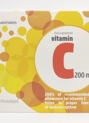 Вітамін c 200 мг (witamina c 200 mg) 50 таблеток, avet pharma
