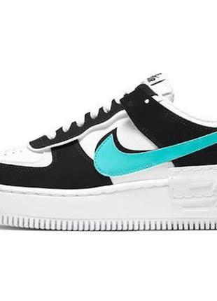 Кросівки nike force 1 low shadow white black aurora1 фото