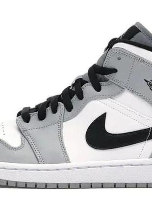 Кросівки nike air jordan 1 mid light smoke grey