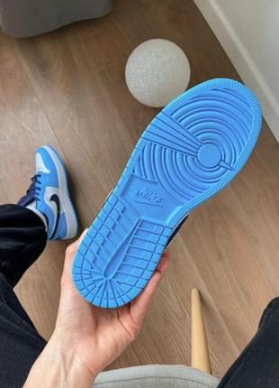 Кросівки nike air jordan 1 low unc “white/university blue”4 фото