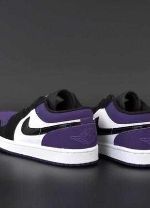 Кросівки nike air jordan 1 low “white/black-court purple”3 фото